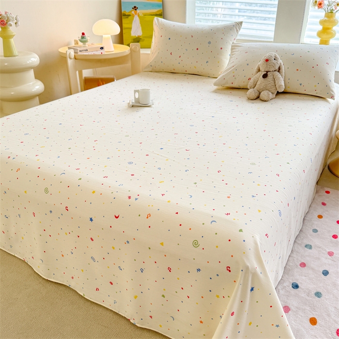 91家纺网 家纺一手货源 找家纺 多品家纺 2025春夏新款超柔水洗棉单床单 床单单件 花夕