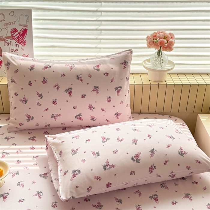 91家纺网 家纺一手货源 找家纺 多品家纺 2025春夏新款超柔云感水洗棉单床笠 床笠单件-大床图 紫葡萄