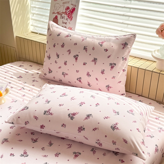 91家纺网 家纺一手货源 找家纺 多品家纺 2025春夏新款超柔云感水洗棉单床笠 床笠单件-大床图 紫葡萄