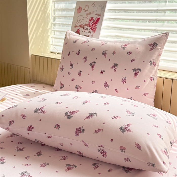 91家纺网 家纺一手货源 找家纺 多品家纺 2025春夏新款超柔云感水洗棉单床笠 床笠单件-大床图 紫葡萄