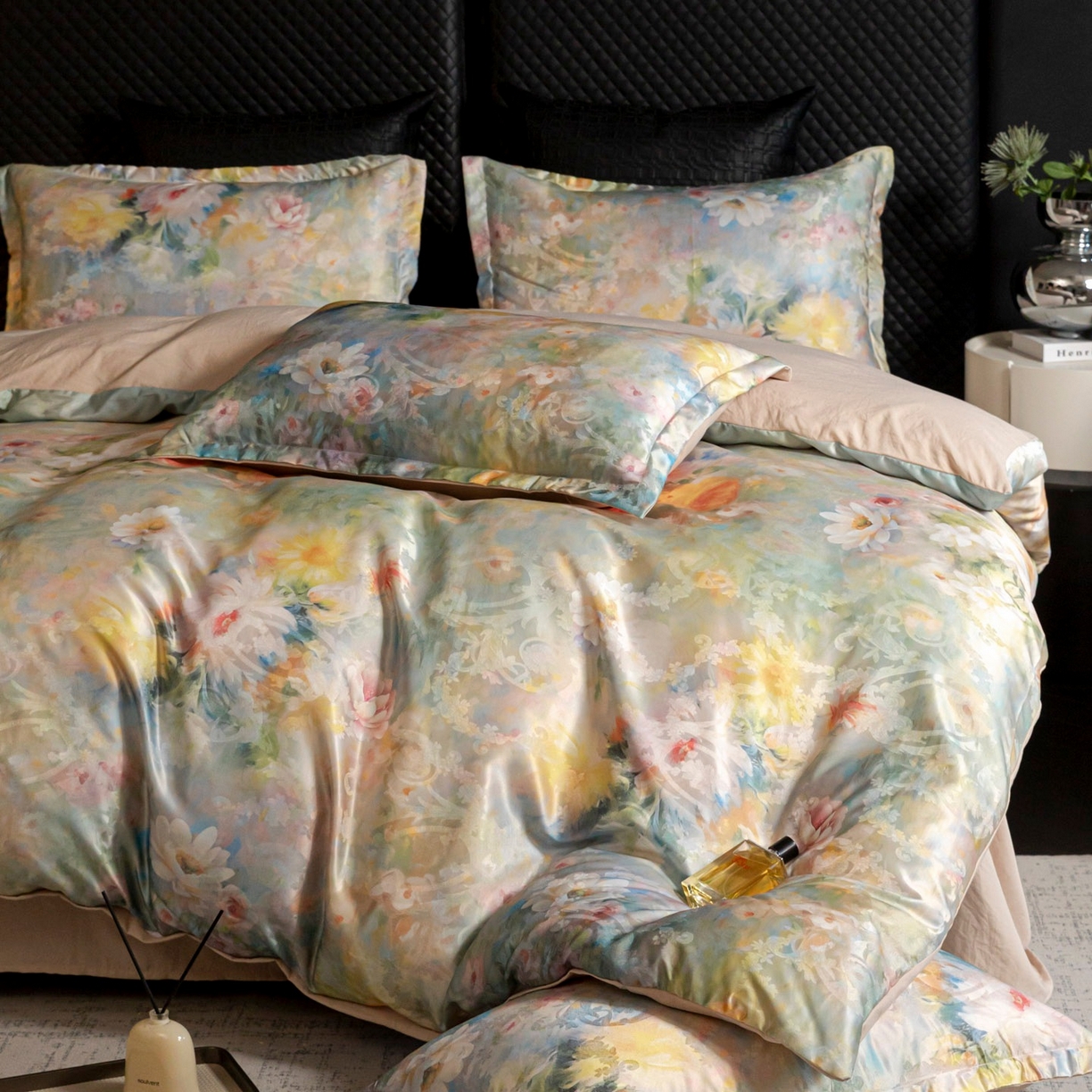 91家纺网 家纺一手货源 找家纺 莱欧纳家纺 2025新款轻奢提花印花四件套 赫拉