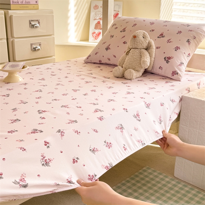 91家纺网 家纺一手货源 找家纺 多品家纺 2025春夏新款超柔云感水洗棉单床笠 床笠单件-学生宿舍床 紫葡萄