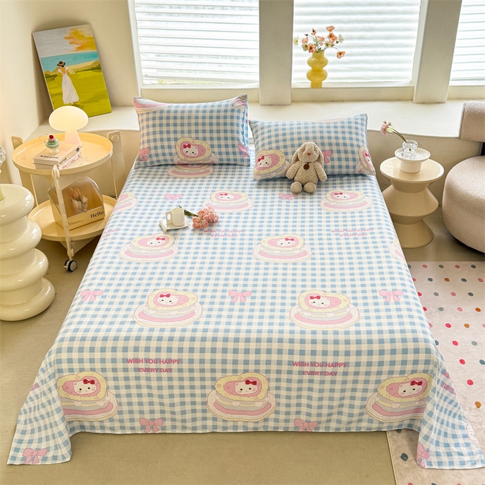 多品家纺 2025春夏新款超柔水洗棉单床单 床单单件 派对猫