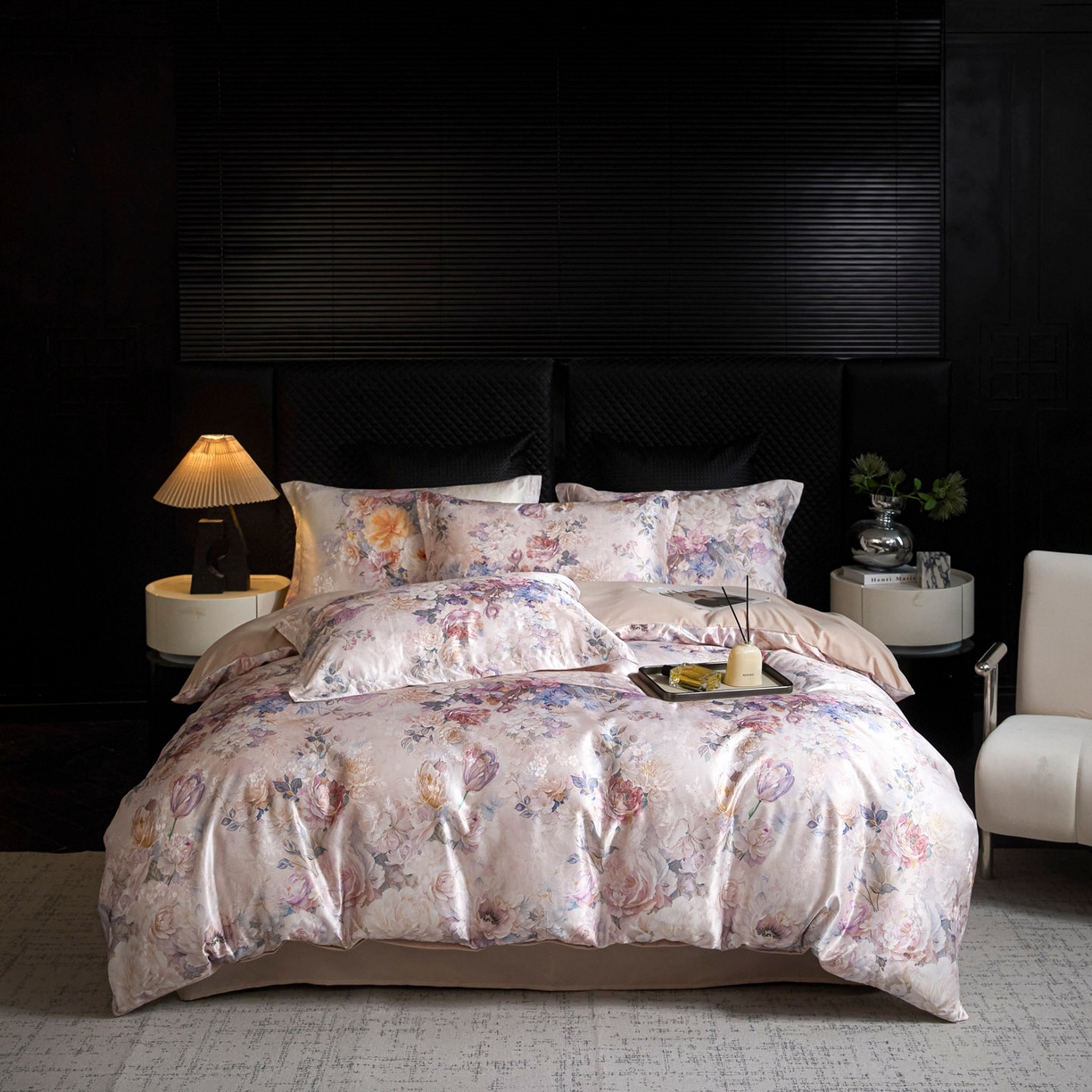 莱欧纳家纺 2025新款轻奢提花印花四件套 梦澜-粉