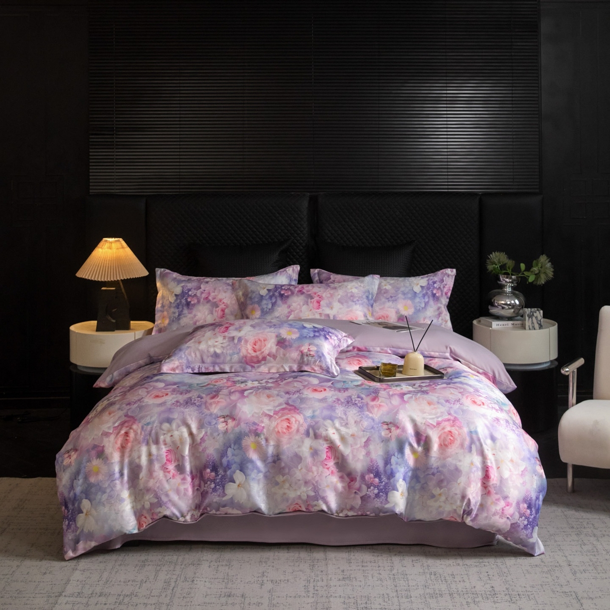 莱欧纳家纺 2025新款轻奢提花印花四件套 雅典娜-紫