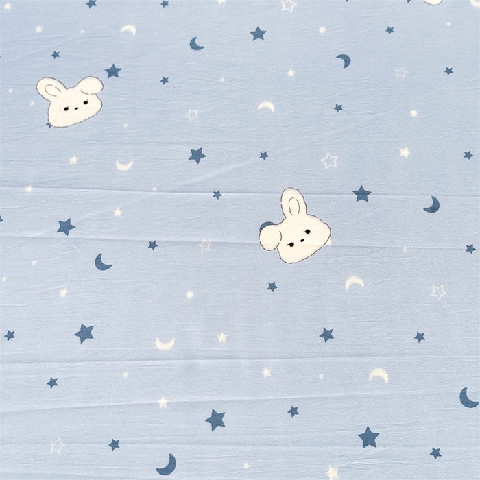 91家纺网 家纺一手货源 找家纺 多品家纺 2025春夏新款超柔水洗棉单床单 床单单件 星空小兔