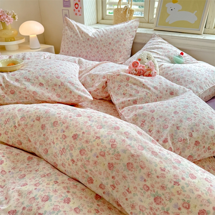 91家纺网 家纺一手货源 找家纺 多品家纺 2025春夏新款超柔云感水洗棉单被套 被套单件 春风觅影