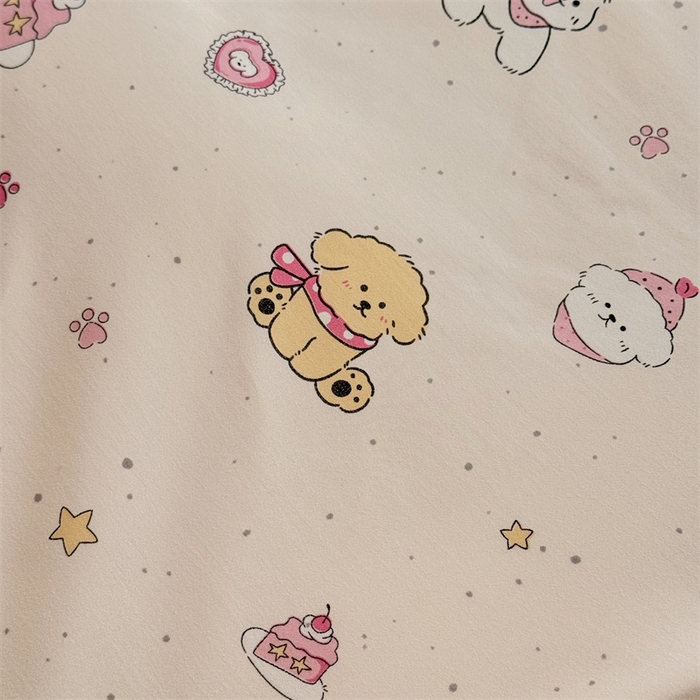 91家纺网 家纺一手货源 找家纺 多品家纺 2025春夏新款超柔云感水洗棉单被套 被套单件 蛋糕狗