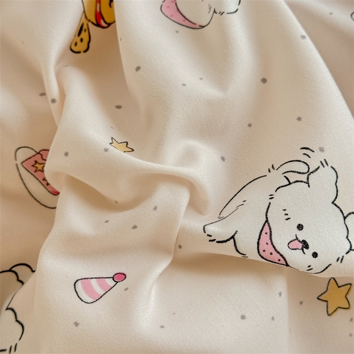 91家纺网 家纺一手货源 找家纺 多品家纺 2025春夏新款超柔云感水洗棉单被套 被套单件 蛋糕狗