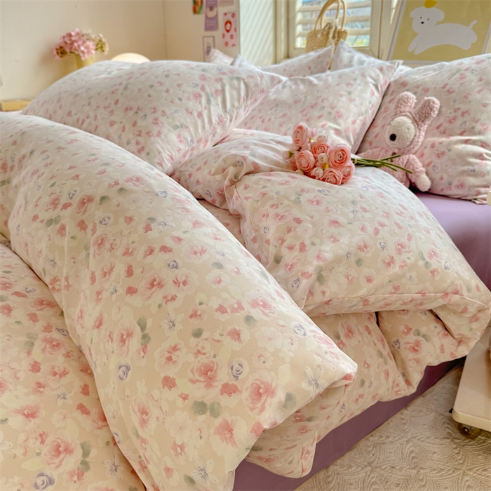 91家纺网 家纺一手货源 找家纺 多品家纺 2025春夏新款超柔云感水洗棉单被套 被套单件 香颂