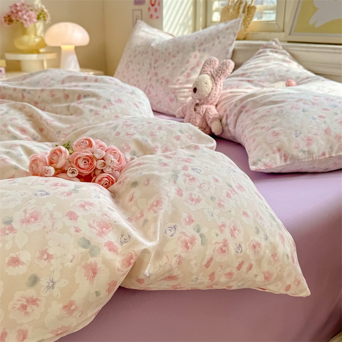 91家纺网 家纺一手货源 找家纺 多品家纺 2025春夏新款超柔云感水洗棉单被套 被套单件 香颂