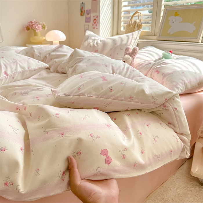 91家纺网 家纺一手货源 找家纺 多品家纺 2025春夏新款超柔云感水洗棉单被套 被套单件 小兔斑比