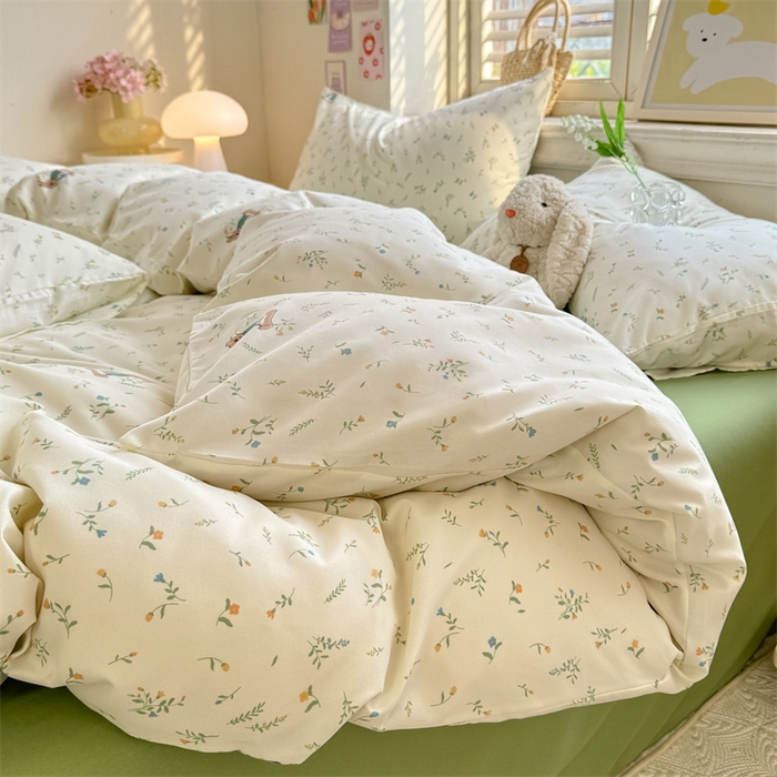 91家纺网 家纺一手货源 找家纺 多品家纺 2025春夏新款超柔云感水洗棉单被套 被套单件 叶雨兔