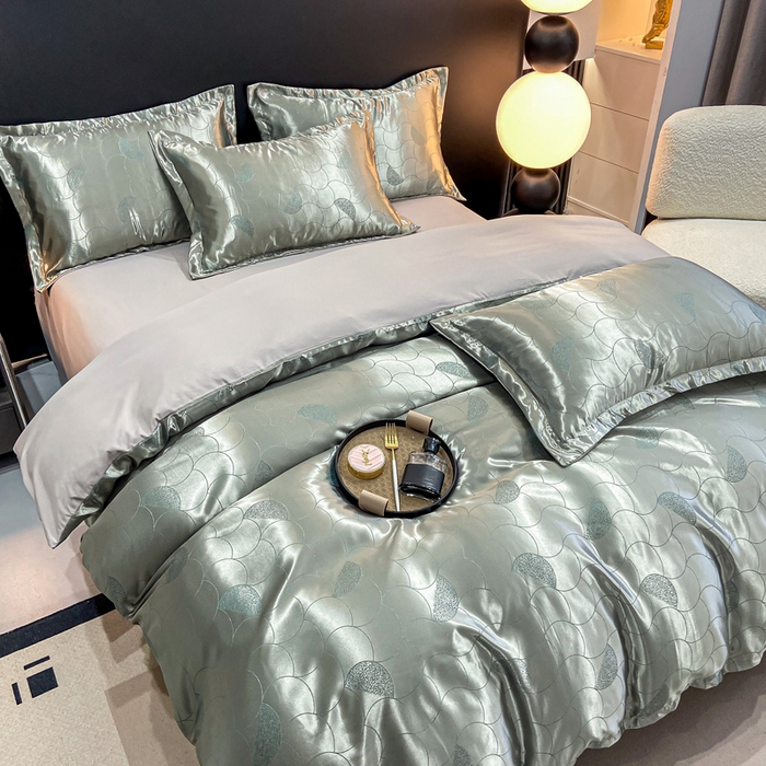 91家纺网 家纺一手货源 找家纺 莱欧纳家纺 2025新款轻奢欧式提花四件套 本初-灰