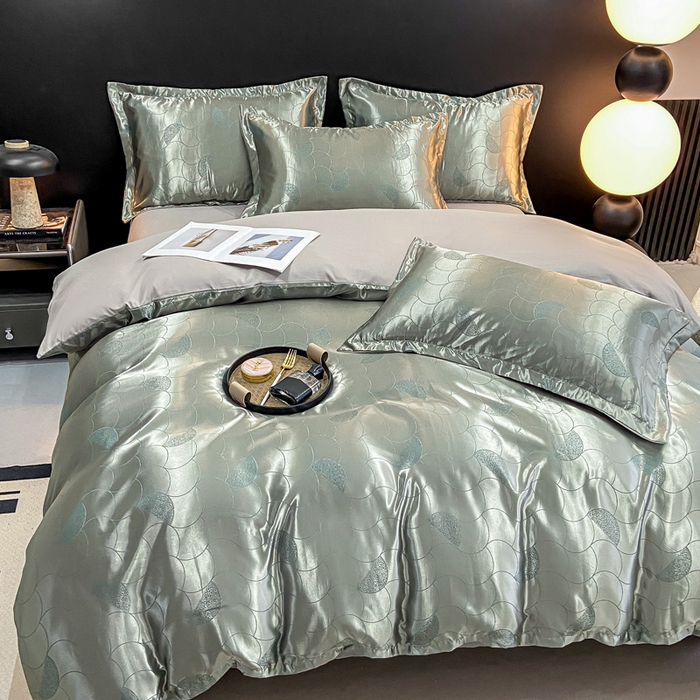 91家纺网 家纺一手货源 找家纺 莱欧纳家纺 2025新款轻奢欧式提花四件套 本初-灰