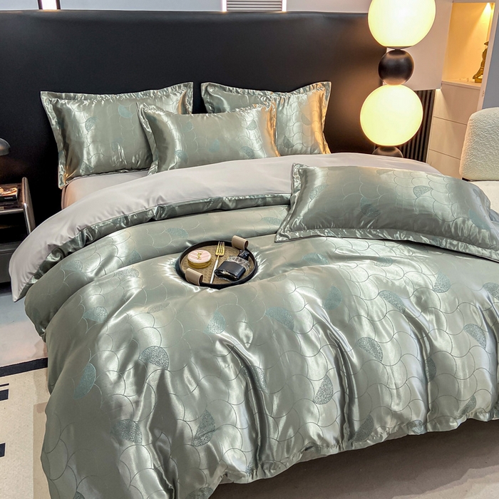 91家纺网 家纺一手货源 找家纺 莱欧纳家纺 2025新款轻奢欧式提花四件套 本初-灰