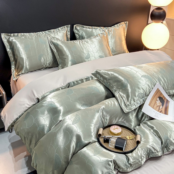 91家纺网 家纺一手货源 找家纺 莱欧纳家纺 2025新款轻奢欧式提花四件套 本初-灰