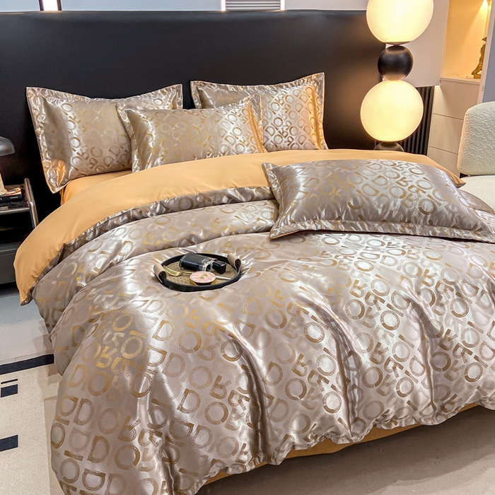 91家纺网 家纺一手货源 找家纺 莱欧纳家纺 2025新款轻奢欧式提花四件套 蒂法尼的清晨-咖