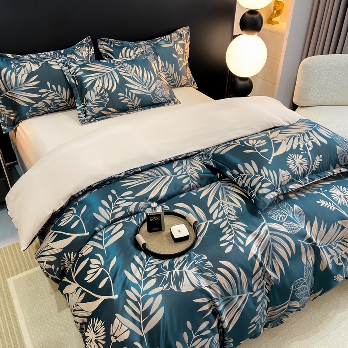 91家纺网 家纺一手货源 找家纺 莱欧纳家纺 2025新款轻奢欧式提花四件套 典雅时光