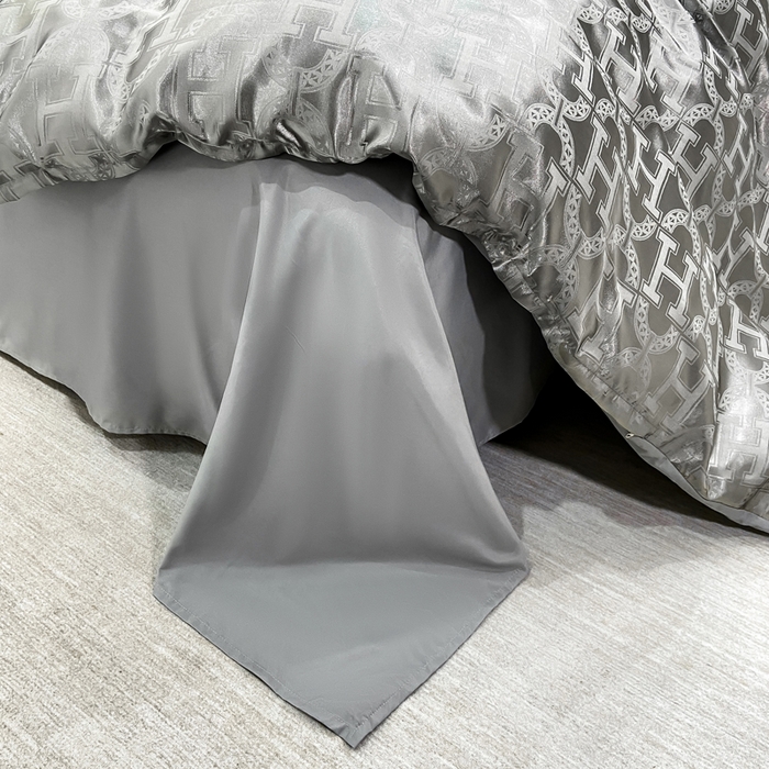 91家纺网 家纺一手货源 找家纺 莱欧纳家纺 2025新款轻奢欧式提花四件套 繁花-高级灰