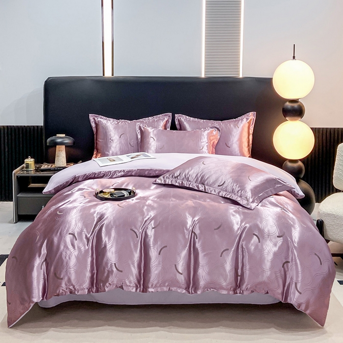 莱欧纳家纺 2025新款轻奢欧式提花四件套 简言-紫