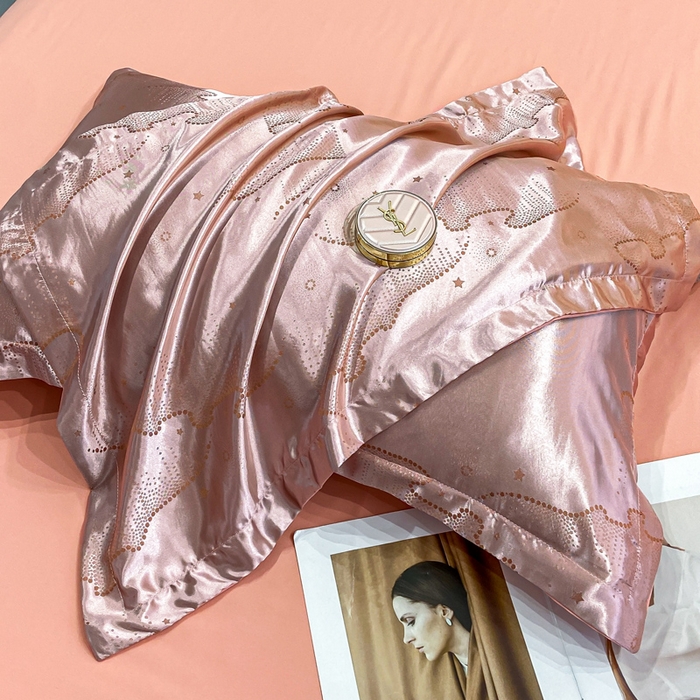 91家纺网 家纺一手货源 找家纺 莱欧纳家纺 2025新款轻奢欧式提花四件套 曼妙 -豆沙