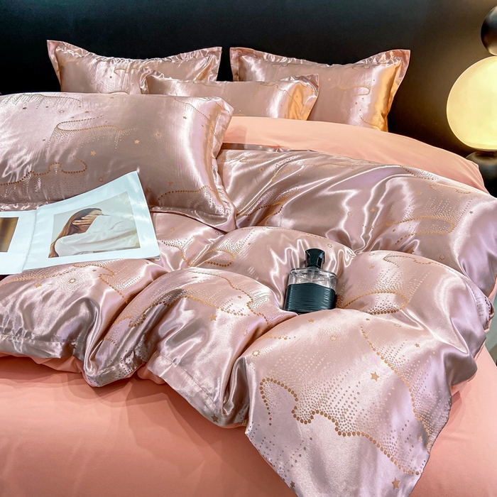 91家纺网 家纺一手货源 找家纺 莱欧纳家纺 2025新款轻奢欧式提花四件套 曼妙 -灰