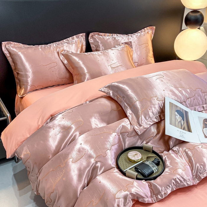 91家纺网 家纺一手货源 找家纺 莱欧纳家纺 2025新款轻奢欧式提花四件套 曼妙 -灰