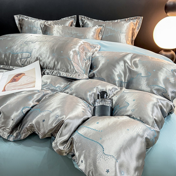 91家纺网 家纺一手货源 找家纺 莱欧纳家纺 2025新款轻奢欧式提花四件套 唯美-灰