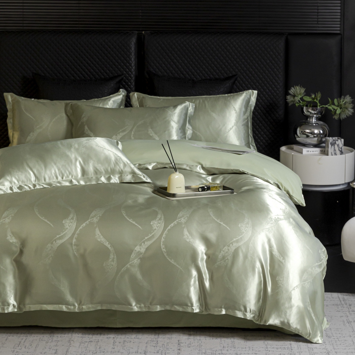 91家纺网 家纺一手货源 找家纺 莱欧纳家纺 2025新款轻奢欧式提花四件套 唯美品范