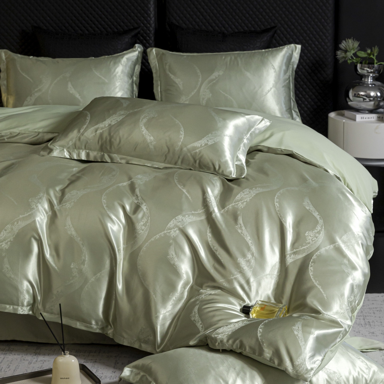 91家纺网 家纺一手货源 找家纺 莱欧纳家纺 2025新款轻奢欧式提花四件套 唯美品范