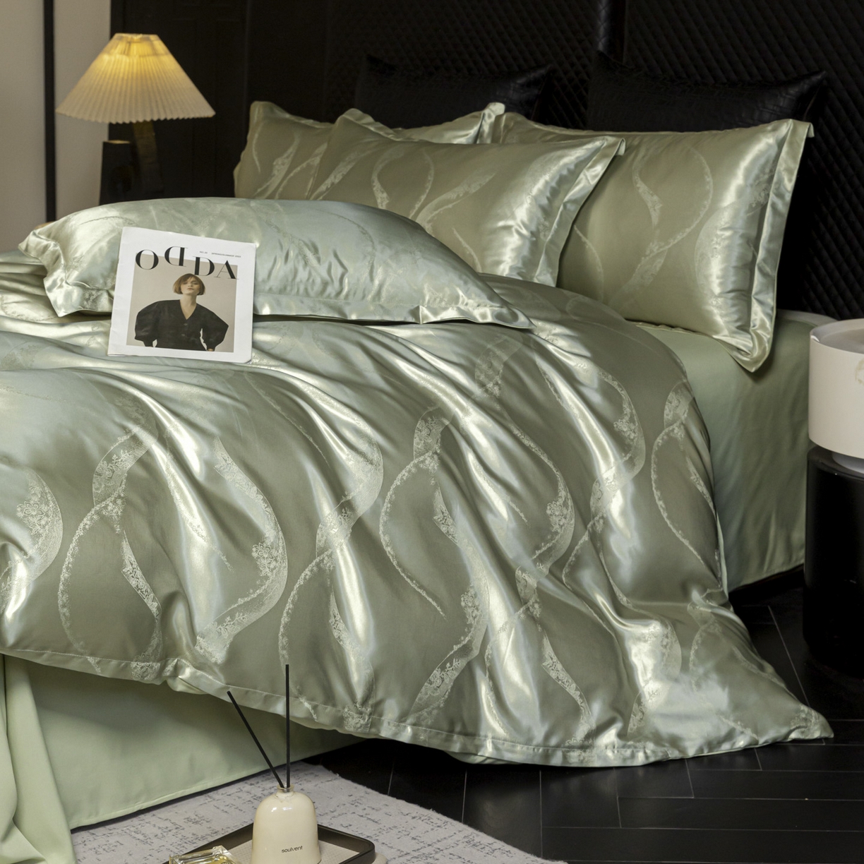 91家纺网 家纺一手货源 找家纺 莱欧纳家纺 2025新款轻奢欧式提花四件套 唯美品范