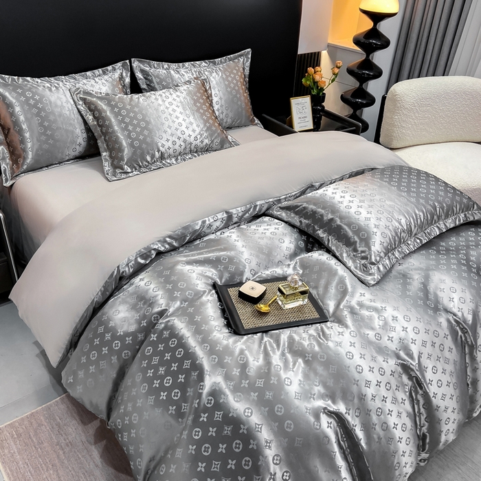 91家纺网 家纺一手货源 找家纺 莱欧纳家纺 2025新款轻奢欧式提花四件套 西雅图-经典灰