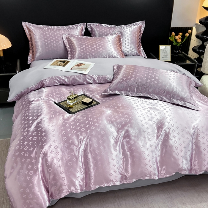 91家纺网 家纺一手货源 找家纺 莱欧纳家纺 2025新款轻奢欧式提花四件套 西雅图-浅雪青