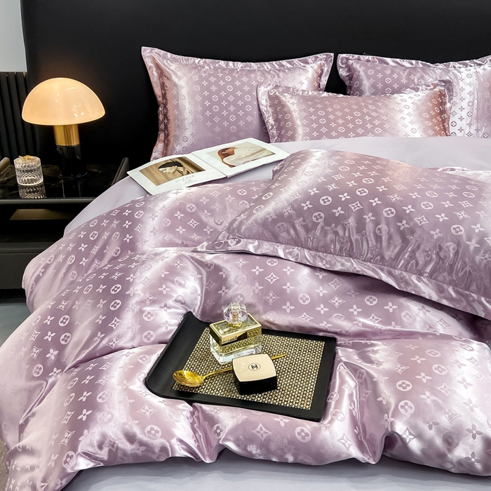 91家纺网 家纺一手货源 找家纺 莱欧纳家纺 2025新款轻奢欧式提花四件套 西雅图-浅雪青