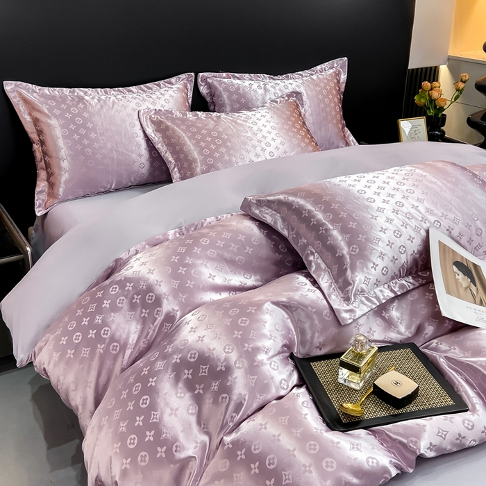 91家纺网 家纺一手货源 找家纺 莱欧纳家纺 2025新款轻奢欧式提花四件套 西雅图-浅雪青