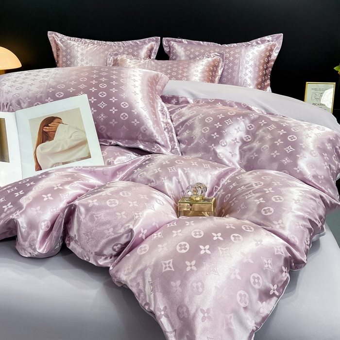 91家纺网 家纺一手货源 找家纺 莱欧纳家纺 2025新款轻奢欧式提花四件套 西雅图-浅雪青