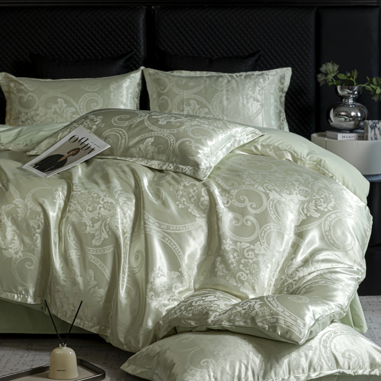 91家纺网 家纺一手货源 找家纺 莱欧纳家纺 2025新款轻奢欧式提花四件套 小洛可可