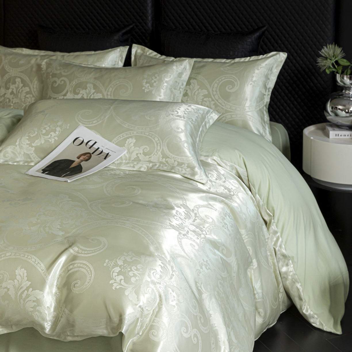 91家纺网 家纺一手货源 找家纺 莱欧纳家纺 2025新款轻奢欧式提花四件套 小洛可可