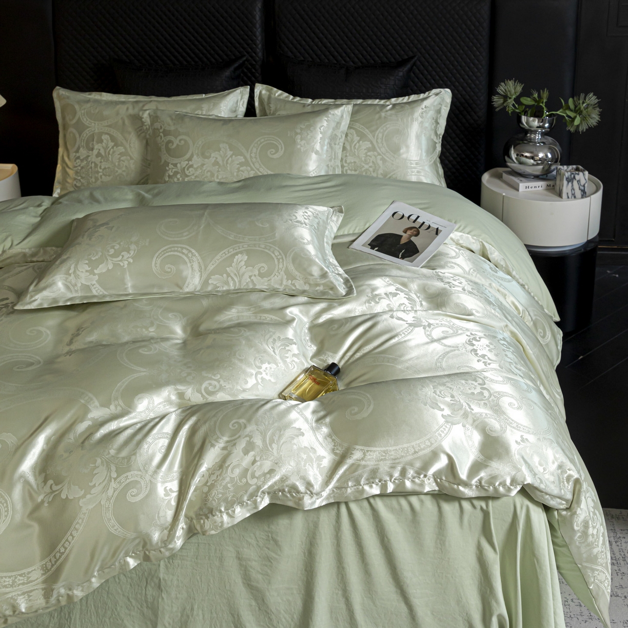 91家纺网 家纺一手货源 找家纺 莱欧纳家纺 2025新款轻奢欧式提花四件套 小洛可可