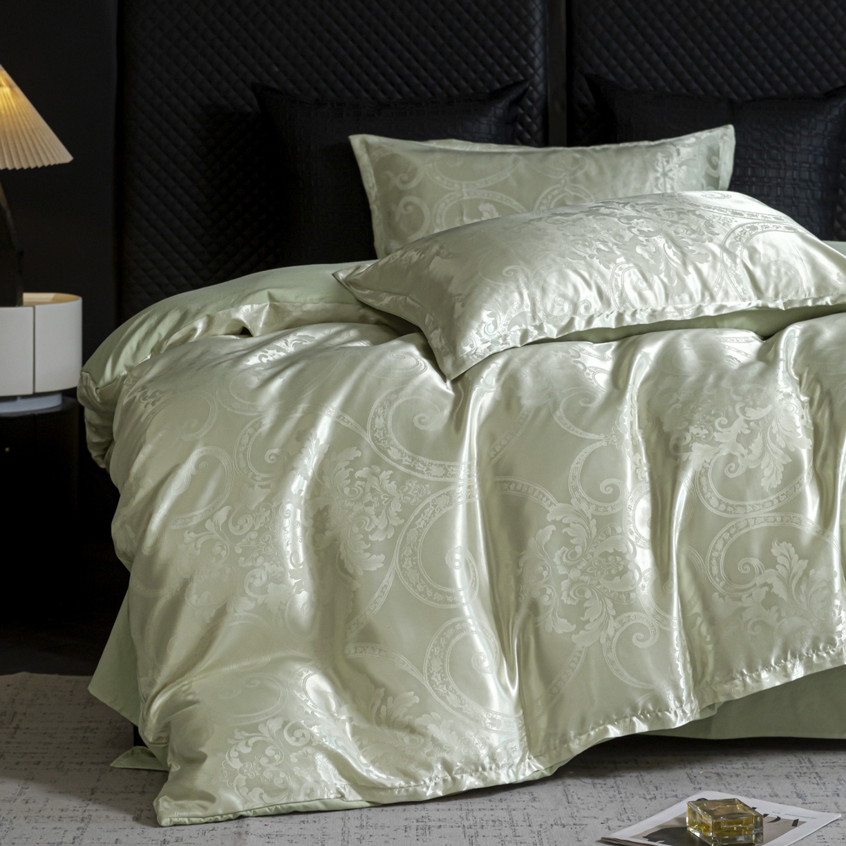 91家纺网 家纺一手货源 找家纺 莱欧纳家纺 2025新款轻奢欧式提花四件套 小洛可可