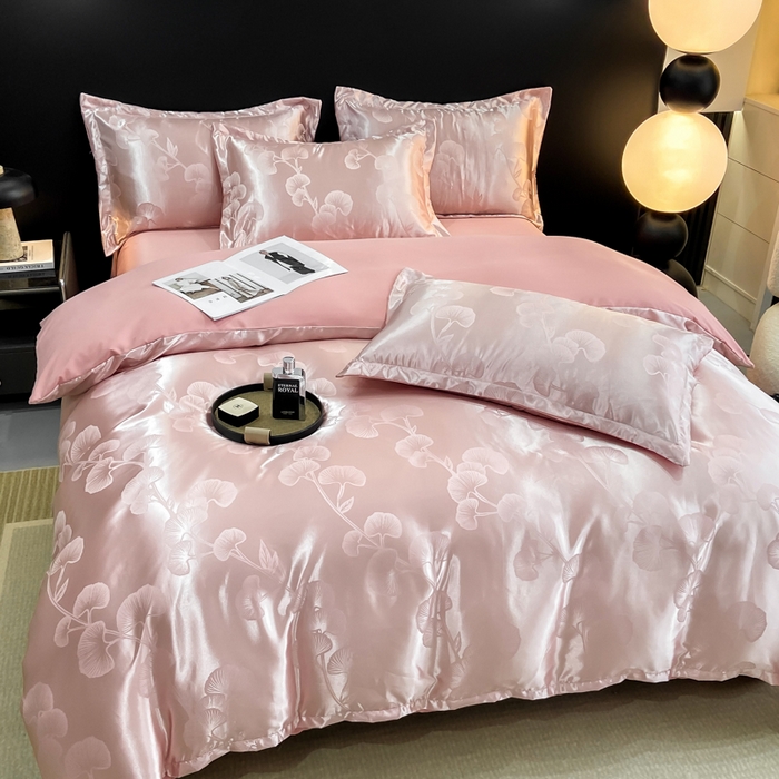 91家纺网 家纺一手货源 找家纺 莱欧纳家纺 2025新款轻奢欧式提花四件套 一叶知秋