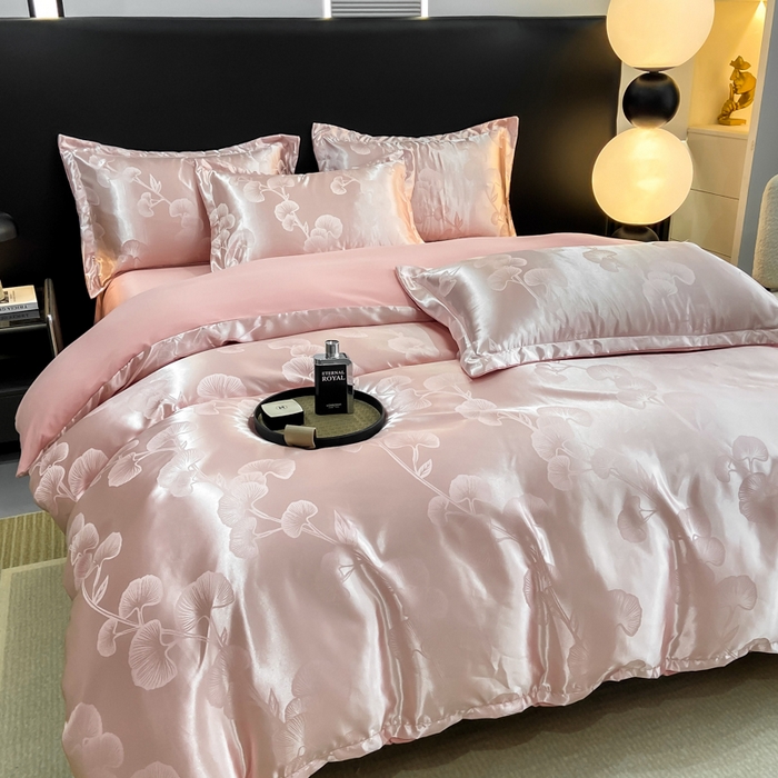 91家纺网 家纺一手货源 找家纺 莱欧纳家纺 2025新款轻奢欧式提花四件套 一叶知秋