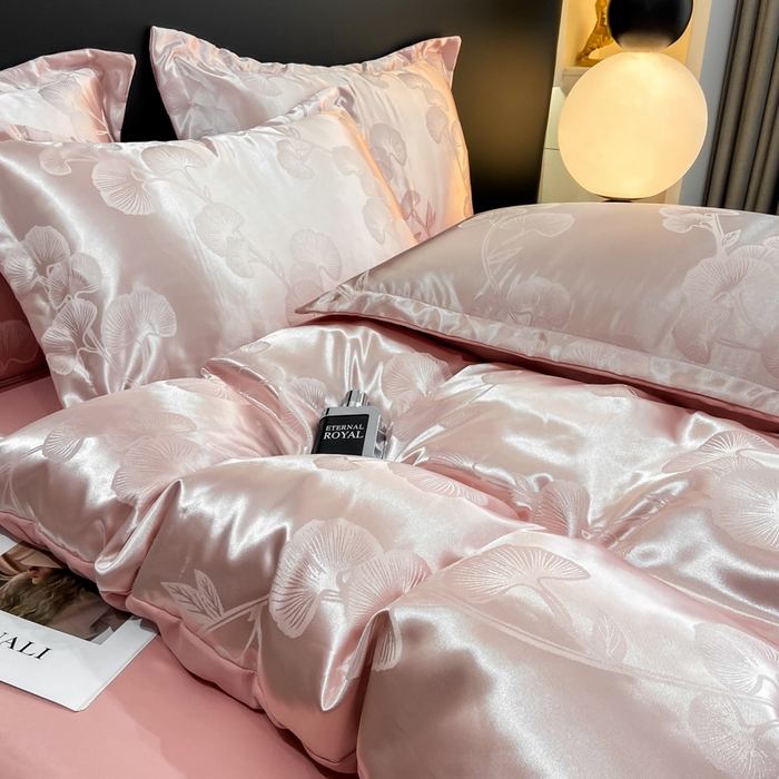 91家纺网 家纺一手货源 找家纺 莱欧纳家纺 2025新款轻奢欧式提花四件套 一叶知秋