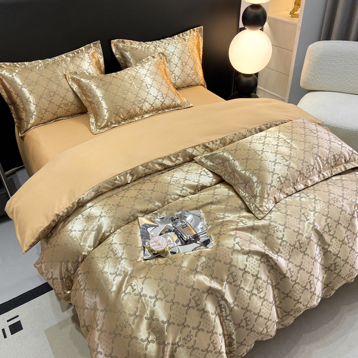 91家纺网 家纺一手货源 找家纺 莱欧纳家纺 2025新款轻奢欧式提花四件套 尊贵乐章