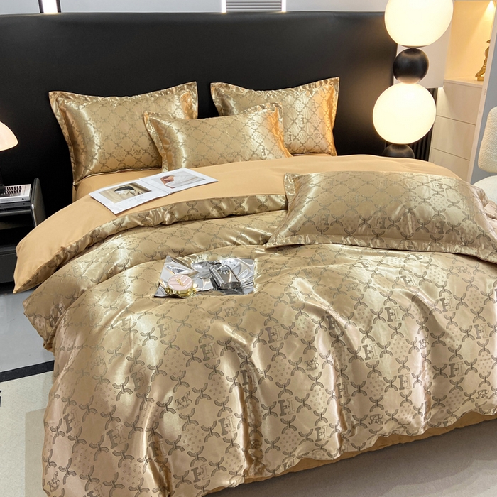 91家纺网 家纺一手货源 找家纺 莱欧纳家纺 2025新款轻奢欧式提花四件套 尊贵乐章