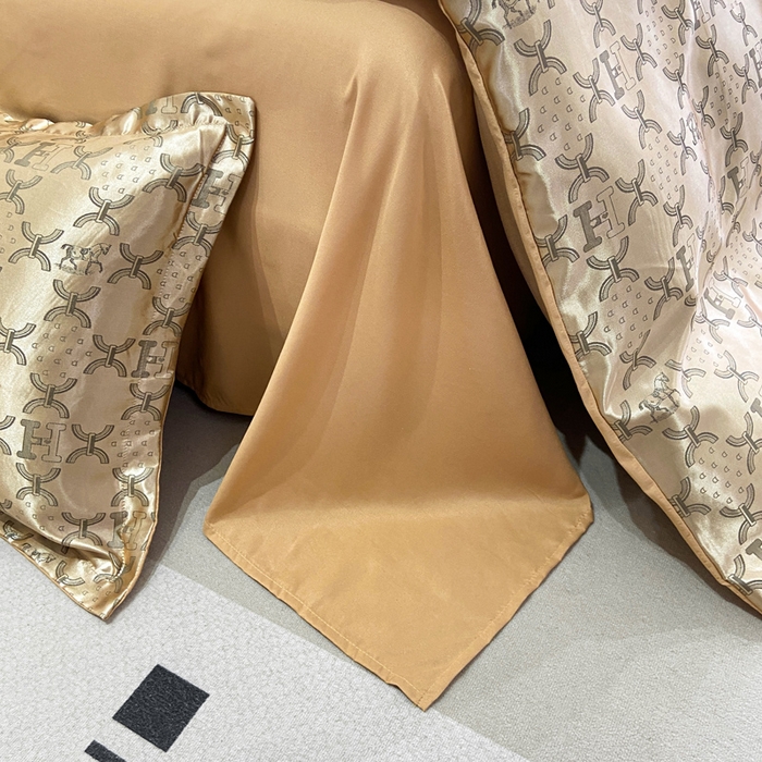 91家纺网 家纺一手货源 找家纺 莱欧纳家纺 2025新款轻奢欧式提花四件套 尊贵乐章