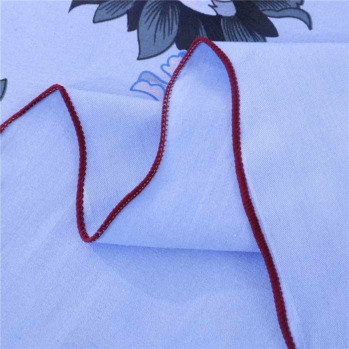 91家纺网 家纺一手货源 找家纺 居美良品 2025新款老式国民床单花边款 牡丹花边款-蓝色