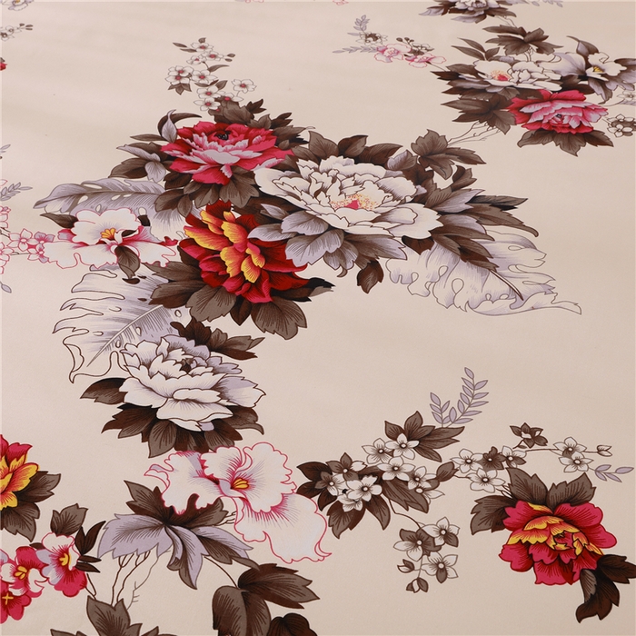 91家纺网 家纺一手货源 找家纺 居美良品 2025新款老式国民床单花边款 牡丹花边款-米黄