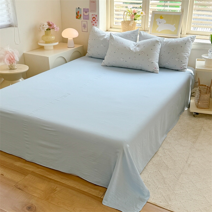 91家纺网 家纺一手货源 找家纺 多品家纺 2025春夏新款超柔云感水洗棉四件套 可可狗